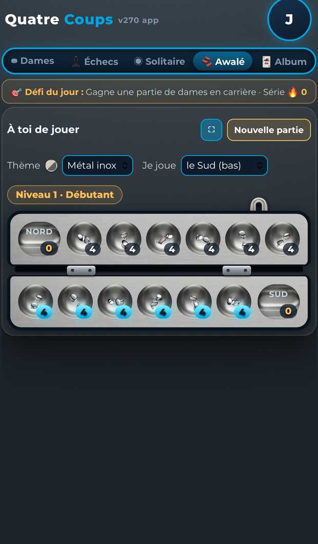 Awalé dans Quatre Coups